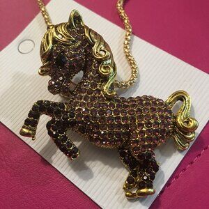 Painted Pony Costume Jewelry Necklace Rhinestones =  Dr 4 and 1